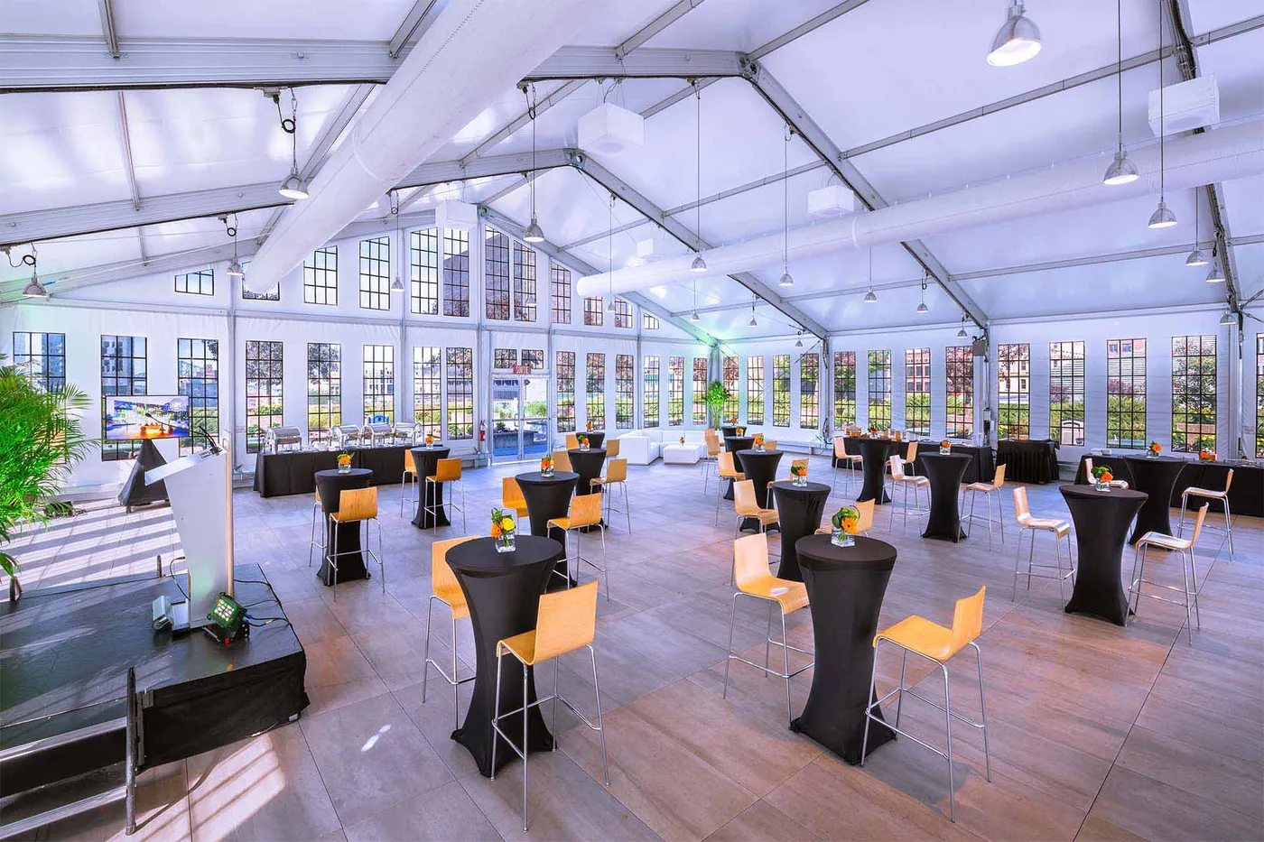 Commercial structure tent rental for corporate events and product launches in Michigan