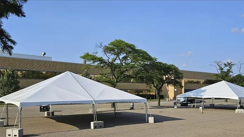 Corporate event tent rental with professional setup for business events