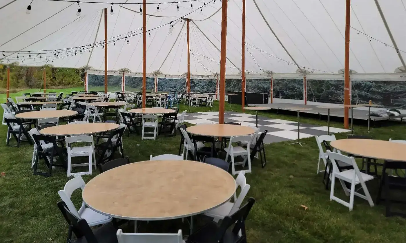 White Padded Chair rental in Michigan thumbnail 3