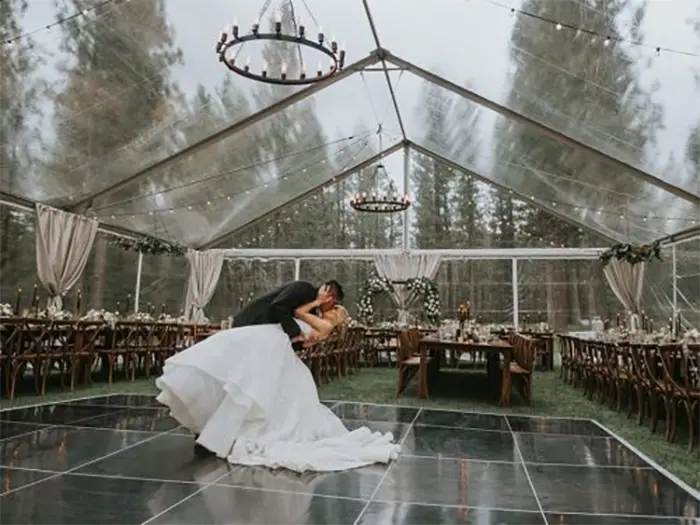 Clear Top Frame Tent Rental available for rent in Michigan from Knights Tent & Party Rental