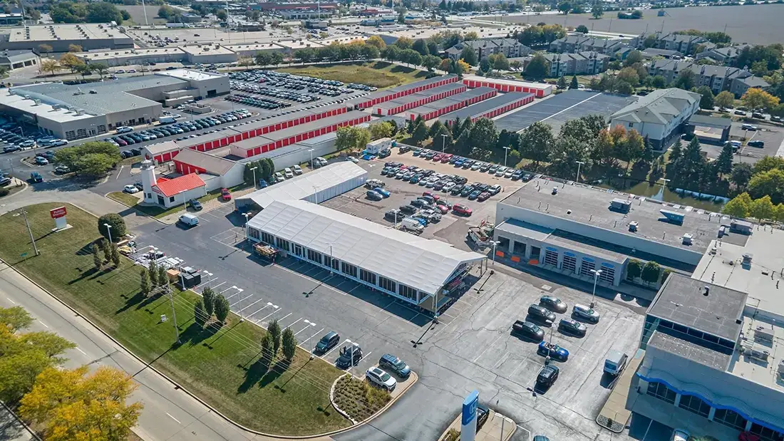 Long-term corporate structure tent rental with climate control for business use