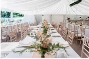 Frame tent wedding in Clarkston, MI by Knights Tent & Party Rental