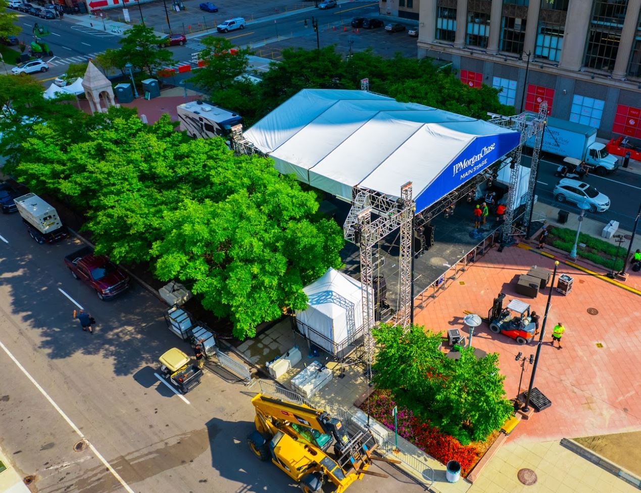Main stage tent at the Detroit Jazz Festival in Detroit, MI by Knights Tent & Party Rental