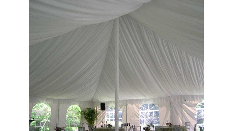 Pole tent wedding with full liner in Plymouth, MI by Knights Tent & Party Rental
