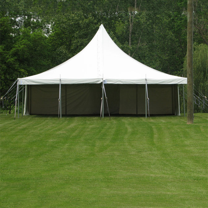 40 by 40 high-peak tent at a festival in Rochester, MI by Knights Tent & Party Rental