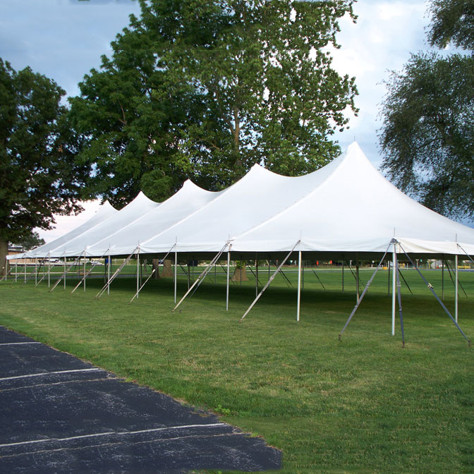 Pole tent corporate event in Rochester, MI by Knights Tent & Party Rental