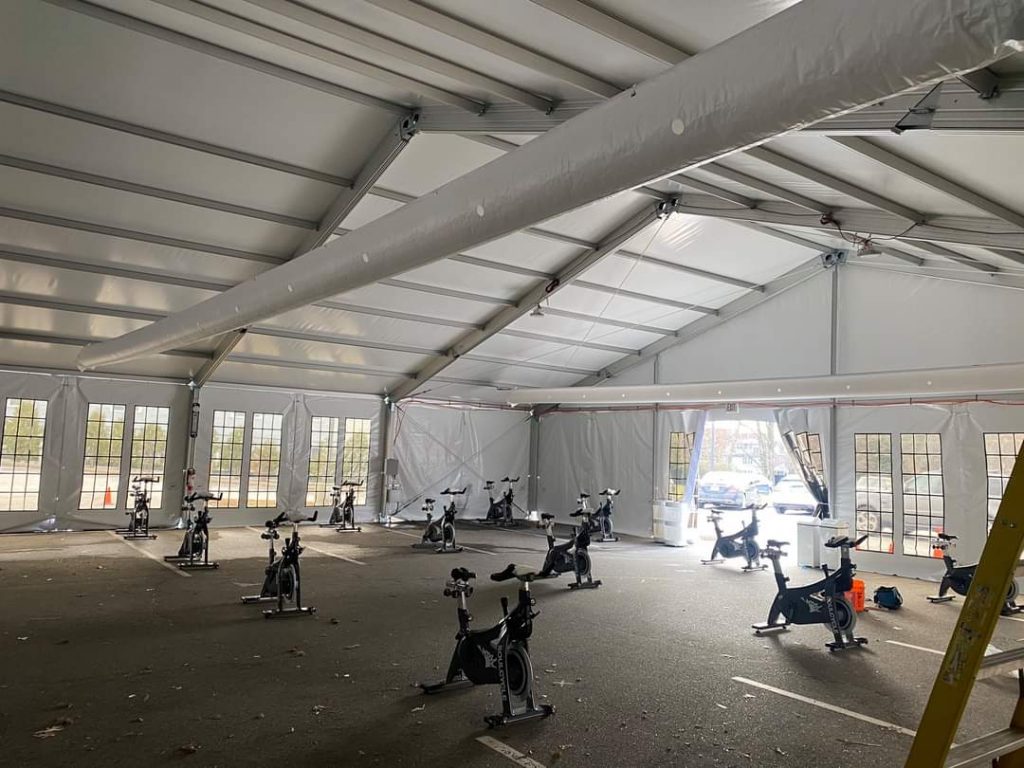 60x120 Structure Tent Exercise Bikes