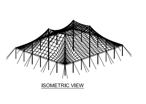 60x60 Wide Pole Tent Plan Isometric
