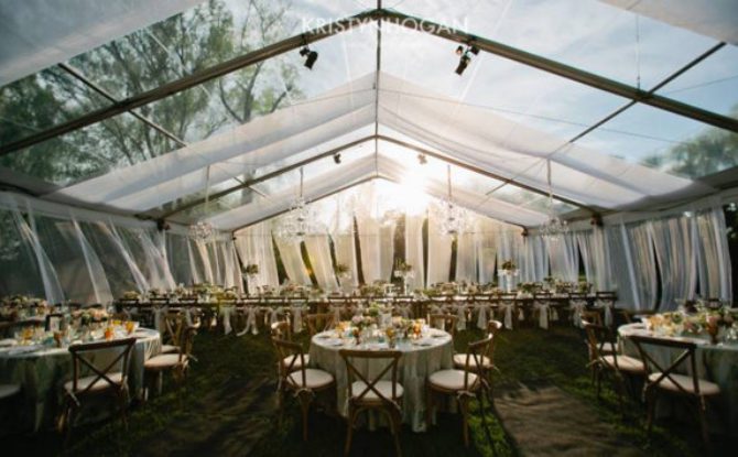 Clear Canopy Wedding Event Tent With Lighting Rental Sample