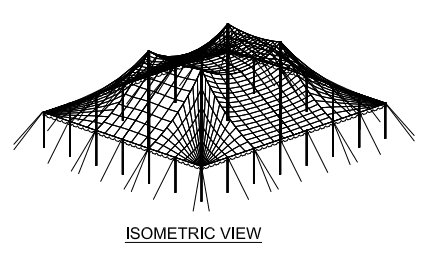 60x60 Wide Pole Tent Isometric