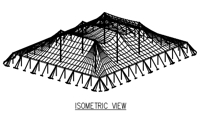 100x120 Pole Tent Plan Isometric
