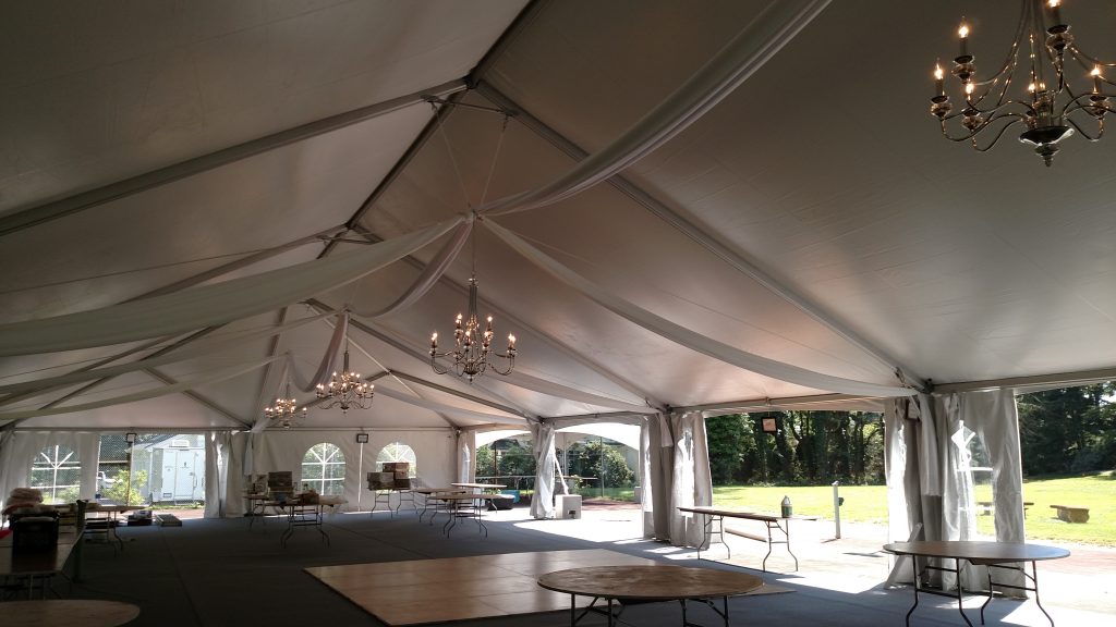 Swag Drapery 40x100 Frame Tent - Knight's Tent Rental