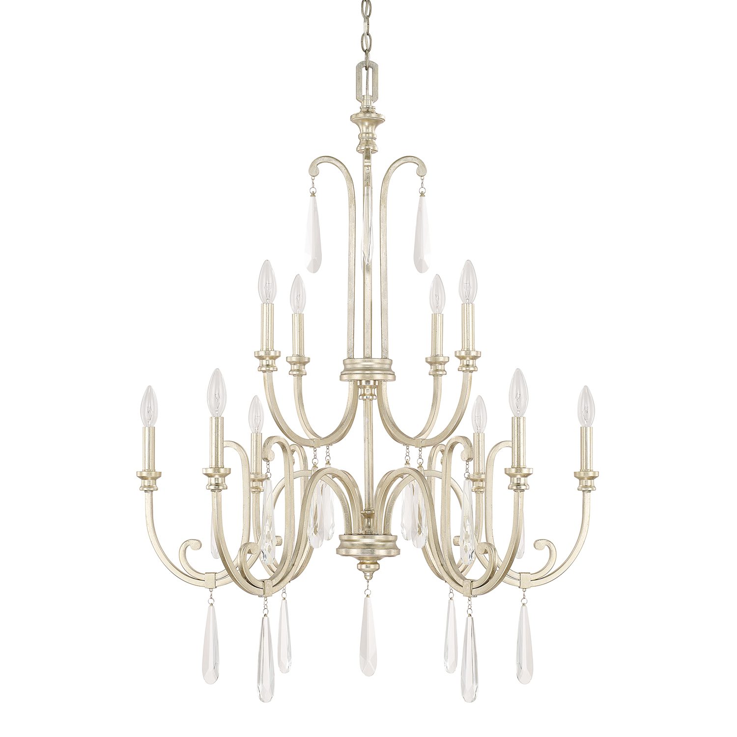 Gold And Crystal 10 Arm Chandelier