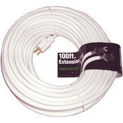 100ft 120v White Extension Cord