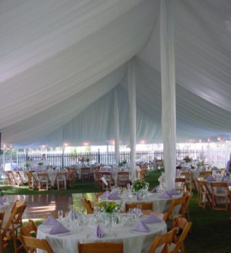 wedding tent with liner