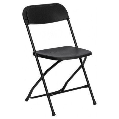black folding chair