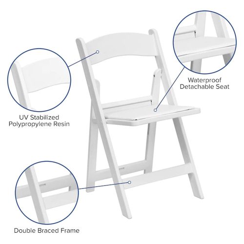 White Padded Garden Chair Knight’s Tent & Party Rental