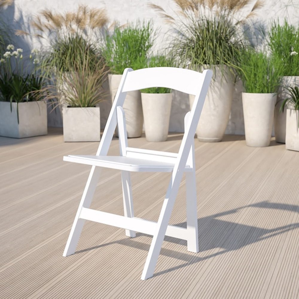 Padded White Folding Garden Chairs | Knights Tent & Party Rental