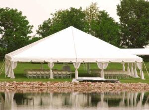 frame tent wedding ceremony