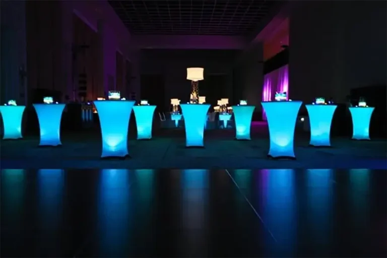 Cocktail and table lighting with LED rentals in southeast Michigan and Metro Detroit