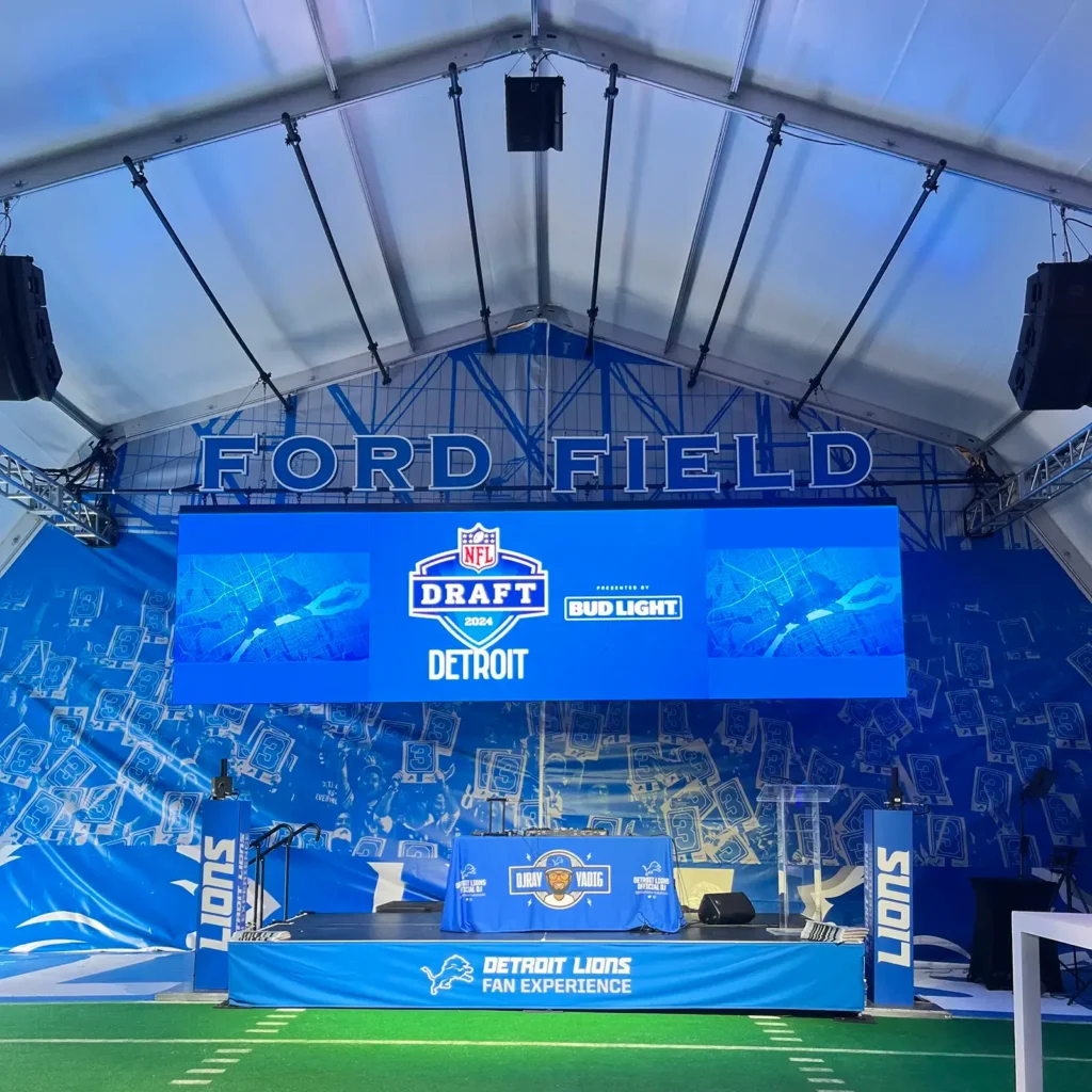 NFL LIONS DRAFT STRUCTURED TENT RENTAL